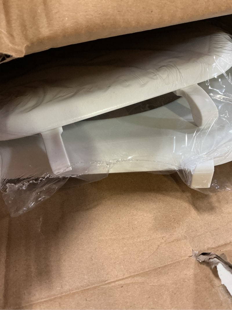 Condition photo showing As Is for project source wood white round toilet seat