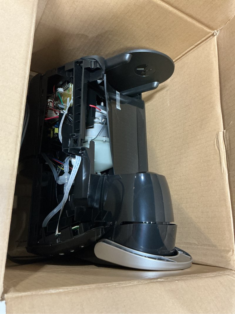 Condition photo showing As Is for keurig k-compact single-serve k-cup pod coffee maker, with 3 brew sizes, smart start feature, 36oz removable reservoir, black