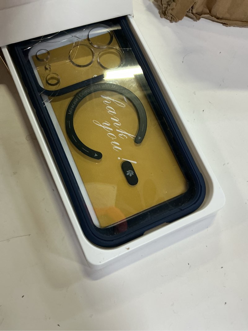 Condition photo showing As Is for miracase magnetic for iphone 17 pro case 6.3" [compatible with magsafe] full-body phone case with built-in glass screen protector & camera control,drop proof iphone 17 pro cover, dark blue iphone 17 pro magnetic blue