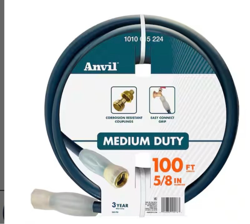 5/8 in. dia x 100 ft. standard duty green garden hose