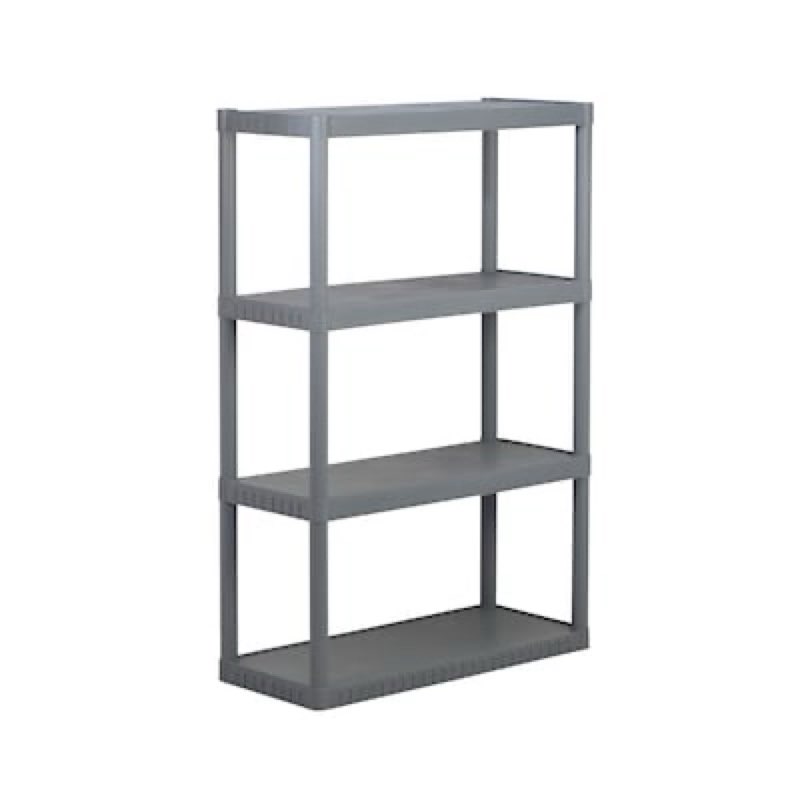 project source 4 -tier gray plastic utility shelving unit with solid shelves ( 34.75-in w x 15.06-in d x