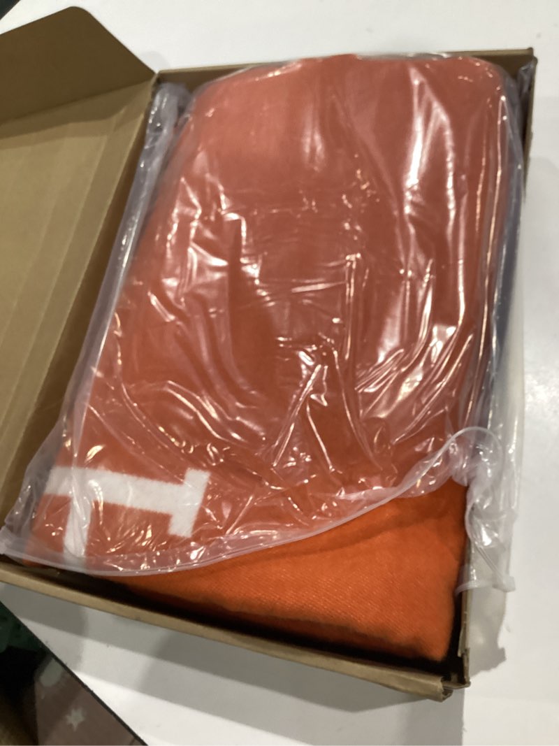 Condition photo showing Good Condition for fcteap h blanket soft throw blanket faux fleece cashmere plaid warm shawl thick knitted plush cozy comfy for women throw blanket for sofa couch bed queen king size 55x66 in (red orange)