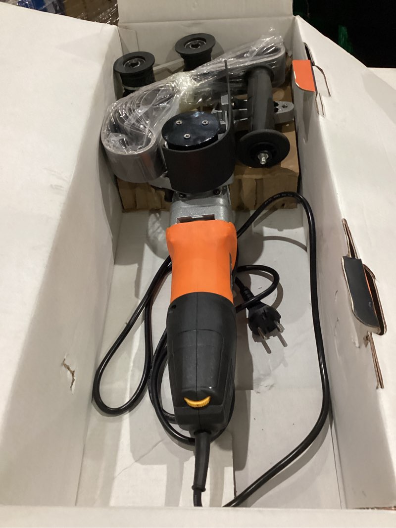 Condition photo showing Good Condition for glex metal pipeline polishing machine, external diameter polisher, stainless steel round pipe polisher, steel pipe grinder, round tube material belt sander, 110v 800w aluminum oxide sanding