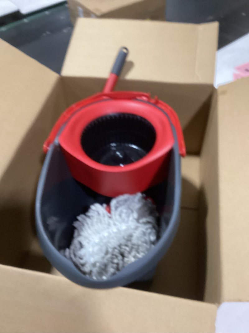 Condition photo showing Good Condition for O-Cedar EasyWring Microfiber Spin Mop, Bucket Floor Cleaning System, Red, Gray, Standard Easywring Spin Mop & Bucket