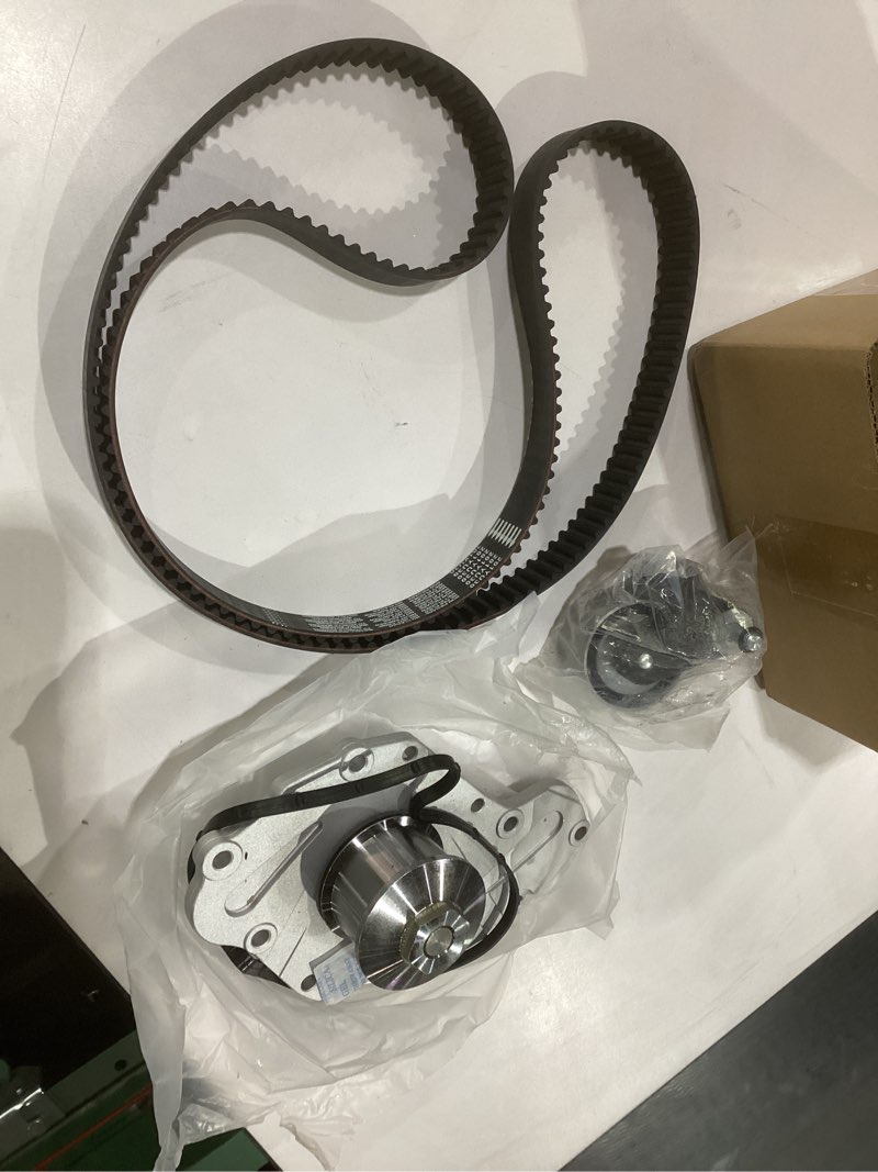 Condition photo showing As Is for engine timing belt kit with water pump | compatible with 2005-2010 chrysler, dodge & volkswagen vehicles 3.5l 4.0l v6 sohc 24 valve engine | replaces# ts26295a, tbk295l