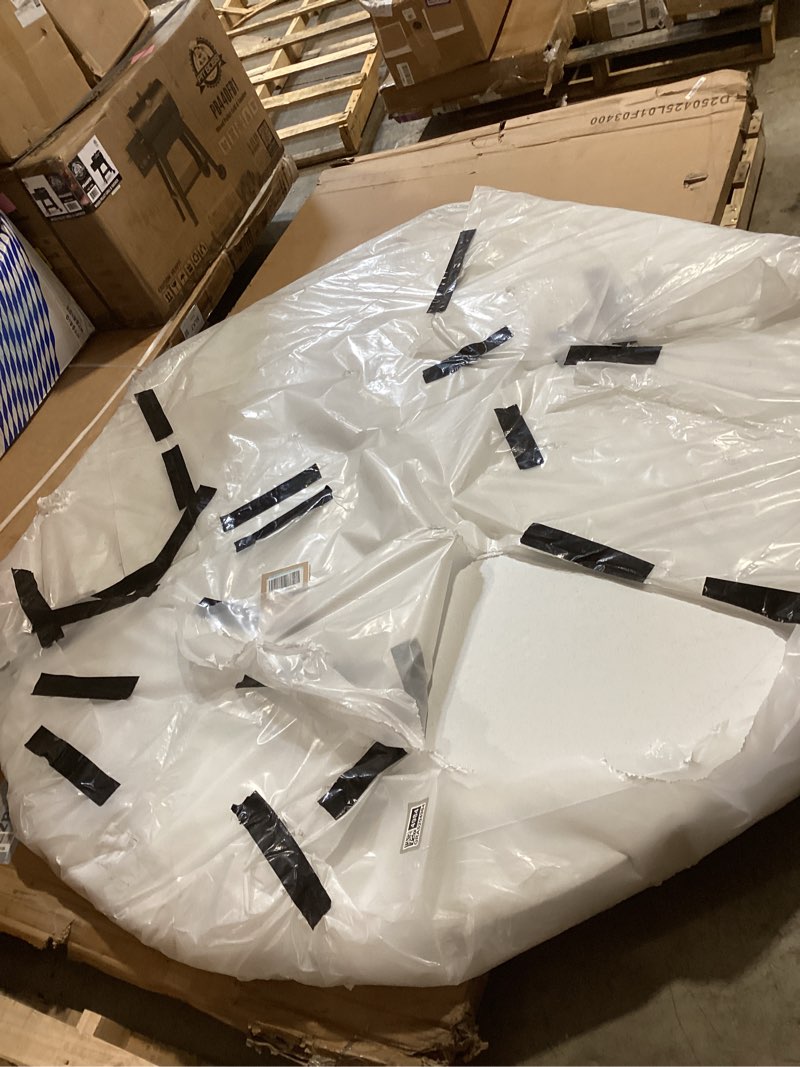 Condition photo showing As Is for lifetime round folding tables 42673 white 72-inch plastic top 4 pack modern