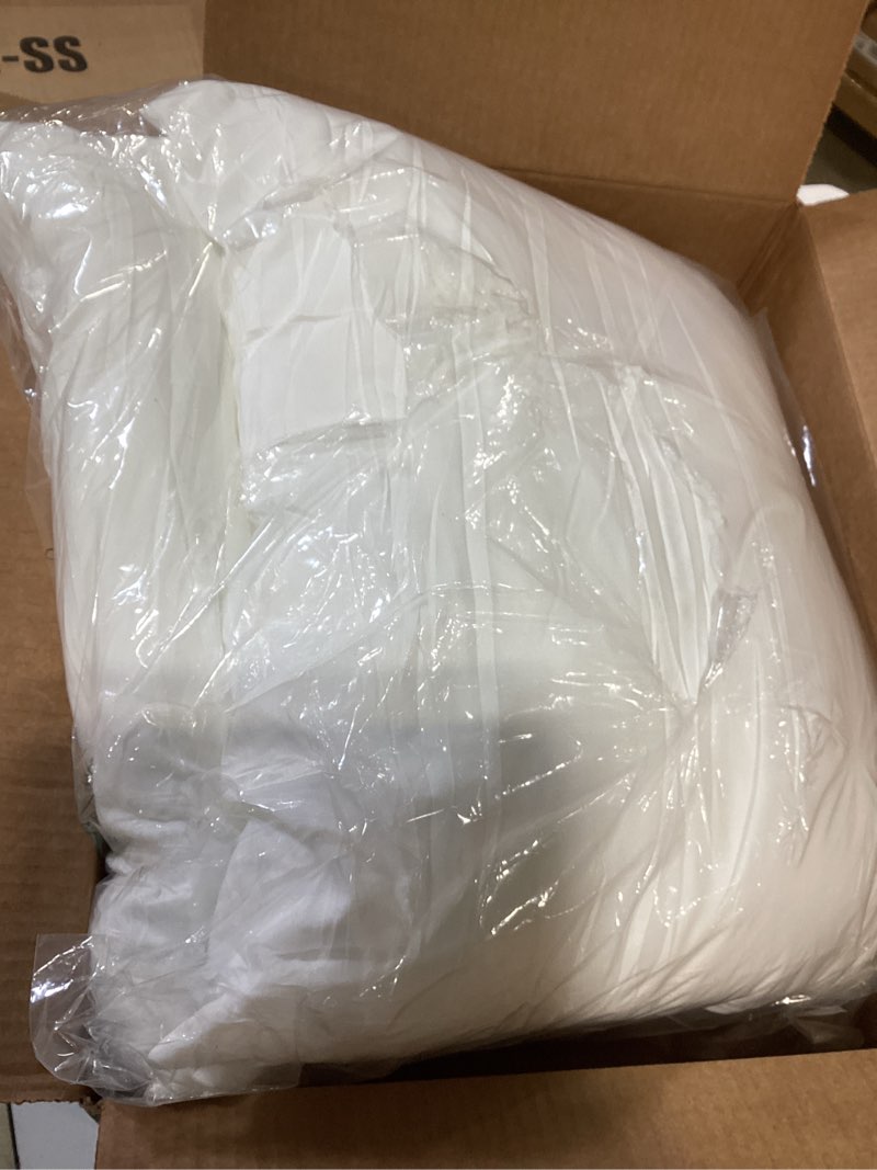 Condition photo showing New/Like New for royale linens 20 x 20 pillow insert - down alternative throw pillows insert - square pillow pack of 2 white - bed & couch pillows - inner cushion for bed, cushion for living room - shams stuffer white - pack of 2 20x20 inch