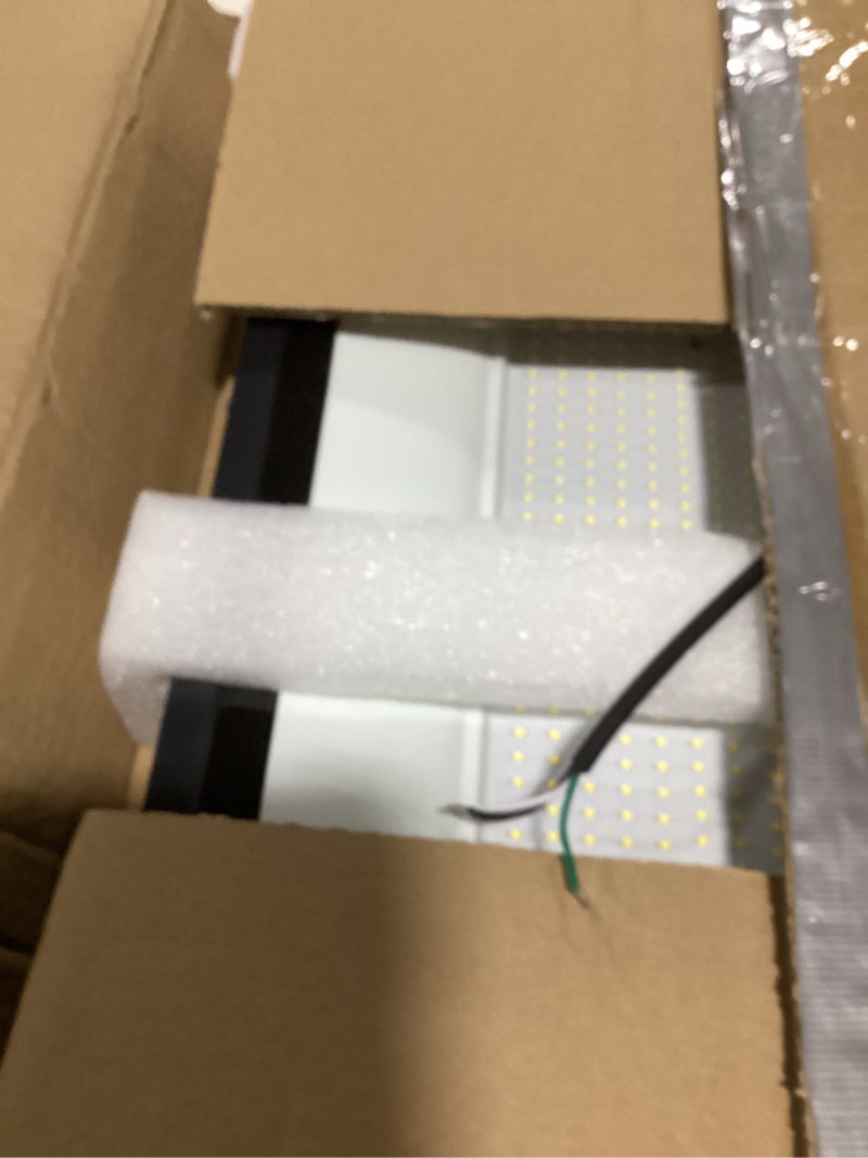 Condition photo showing As Is for xycn 600w led stadium flood lights outdoor(3050w equivalent),67500lm super bright led arena lights,100-277v ip66 waterproof 5000k daylight white commercial lighting for sports fields and counts 600w led flood light