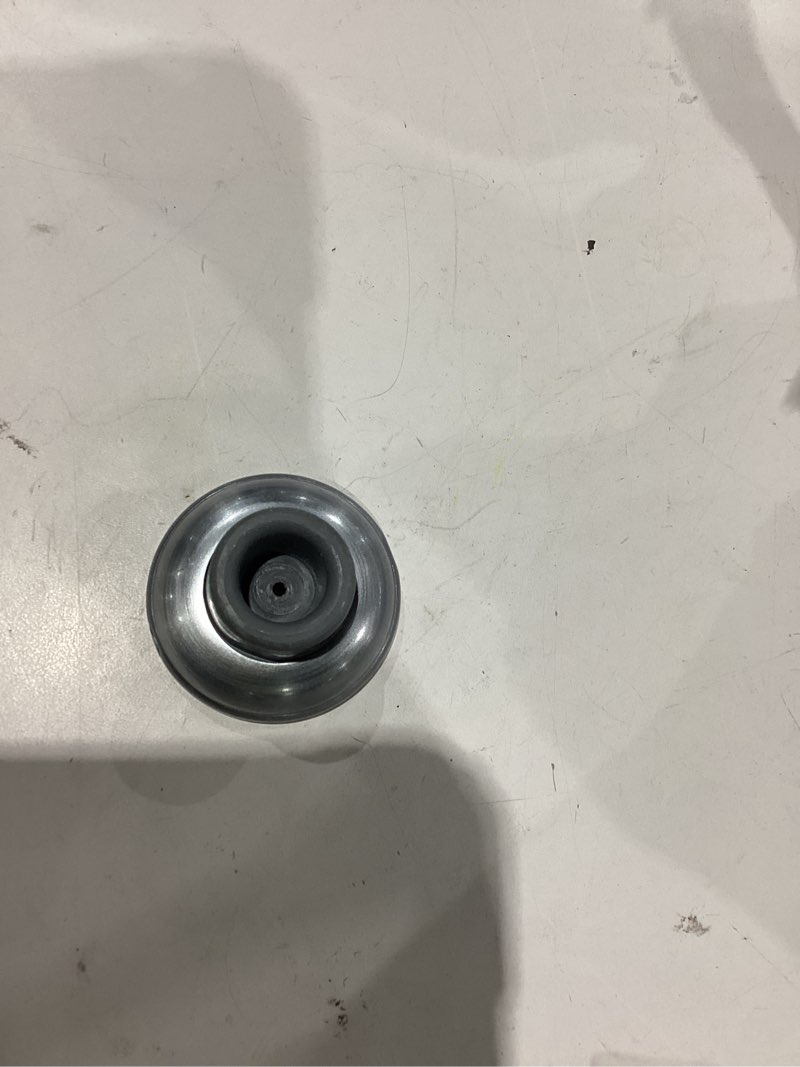 Condition photo showing As Is for incomplete )))reliabilt 2-1/2-in satin chrome concave bumper door stop