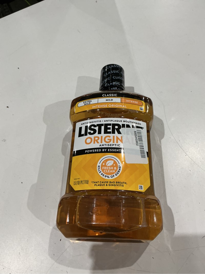 Condition photo showing Good Condition for listerine original oral care antiseptic mouthwash with germ-killing formula to fight bad breath, plaque and gingivitis, 50.7 fl oz
