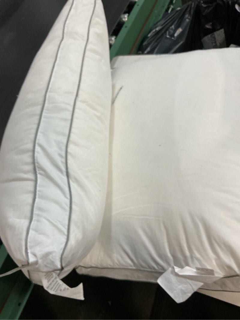 Condition photo showing As Is for luxury goose feather down pillow standard size set of 2,premium 3-chamber bed pillows for deep sleep,900+ fill power,400 count cotton shell,hotel quality pillow for side, back sleepers,20" x 26" standard?pack of 2?