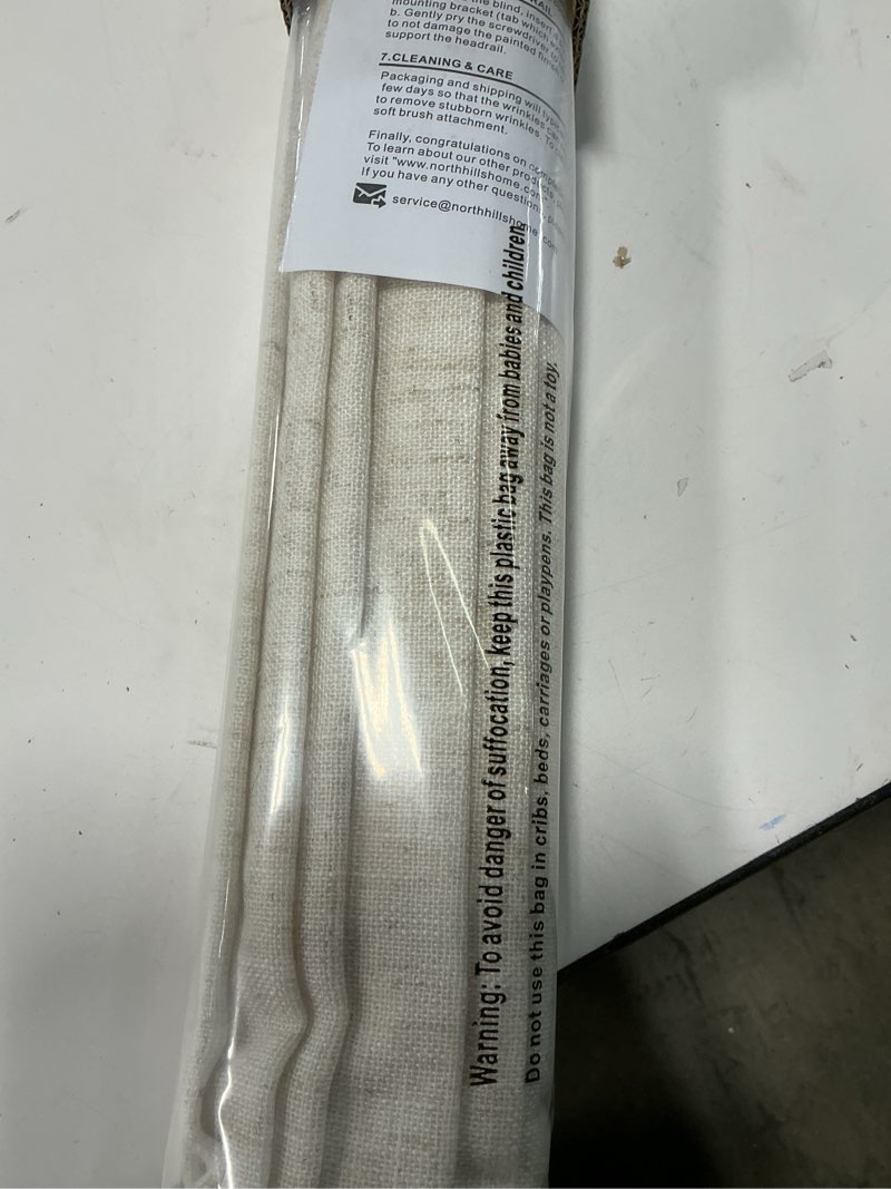 Condition photo showing Good Condition for everyday celebration linen blend cordless roman blinds – light filtering pull down window treatment for home, indoor shades & blinds (23x64 natural) natural 23"w x 64"h