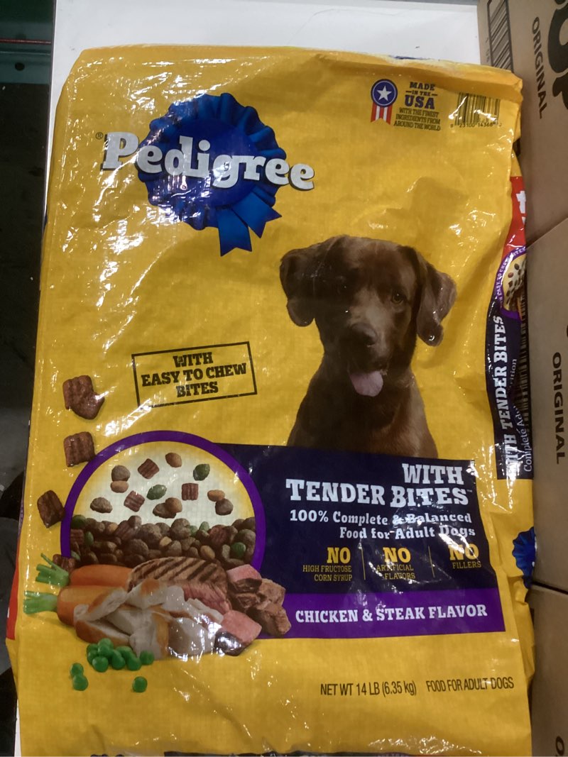 Condition photo showing New/Like New for Pedigree with Tender Bites Complete Nutrition Adult Dry Dog Food, Chicken & Steak Flavor, 14 lb. Bag Best Buy 2/10/26