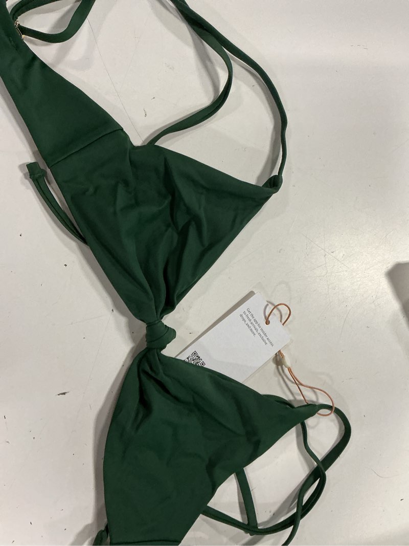 Condition photo showing Good Condition for italian knotted triangle bikini top, s, palm