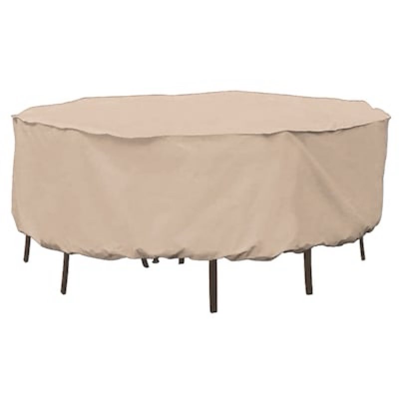 style selections tan polyester patio furniture cover for dining table (round)