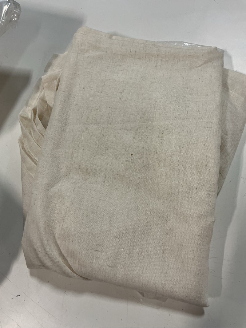 Condition photo showing New/Like New for h.versailtex pair set natural linen blended window treatment, rod pocket top premium soft rich light reducing curtain panels for small window - 52 inch w x 45 inch l-angora 52"w x 63"l (pack of 2) angora