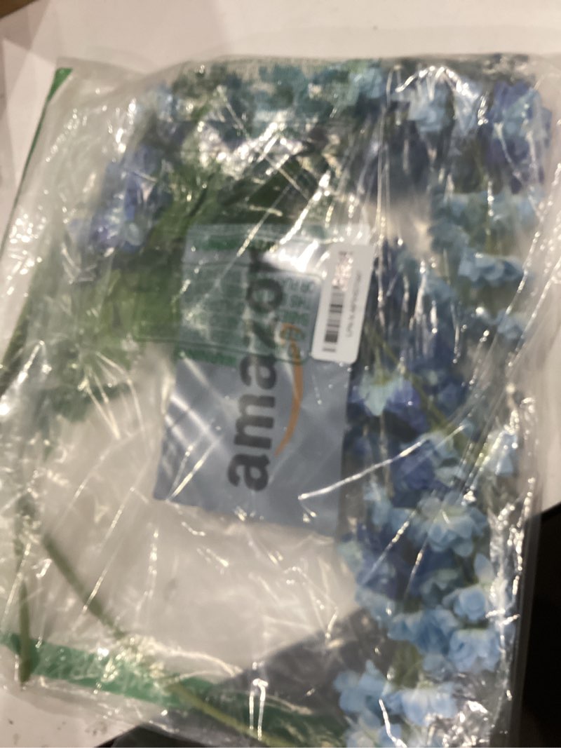 Condition photo showing Good Condition for 4pcs light blue delphinium artificial flower 33.5'' long larkspur stem plant floral silk flowers faux bouquets for tall floor vase home garden outdoor wedding arrangement decor (h005-fyc)