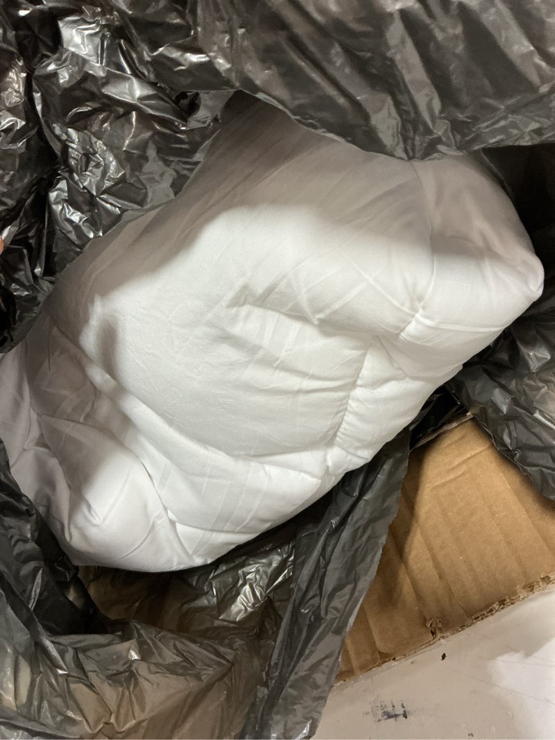 Condition photo showing As Is for abene queen size mattress topper for back pain relief, extra thick mattress pad pillowtop, soft plush mattress cover bed topper with deep pocket, overfilled down alternative filling, white white queen