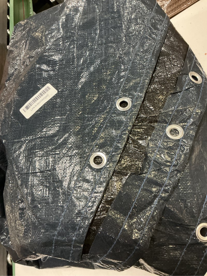 Condition photo showing As Is for winter block heavy-duty winter pool cover | 18 ft round, 12x12 scrim strength, 12-year warranty | uv