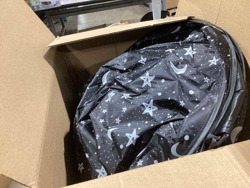 Condition photo showing Good Condition for moukeren 2 pcs rv windshield sun shade foldable rv window covers for car accessories reflective windshield cover uv sun heat protector for rvs, trucks, motorhomes, large bus (star moon,41.5 x 50 inch) star moon 41.5 x 50 inch