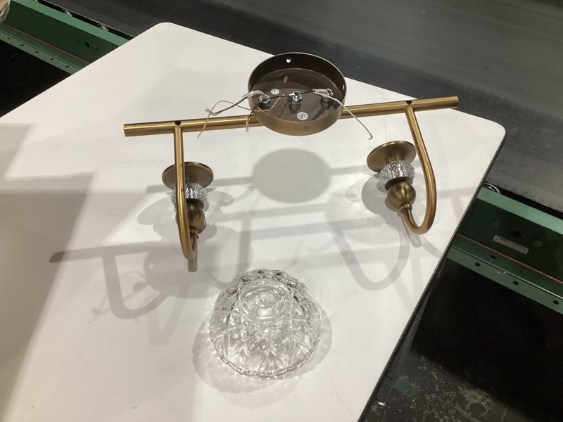 Condition photo showing Good Condition for Vintage Bathroom Light Fixtures Gold Vanity Light with Glass Globe LampShade 2 Lights Mid Century G9 Bulb Wall Sconce Indoor Vanity Light Over Mirror for Bedroom Farmhouse Hallway Gold 2 light