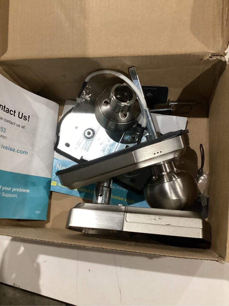 Condition photo showing As Is for Veise Keypad Door Knob Lock, Keyless Entry Digital Lock with Handle, Electronic Smart Knob for Front Door & Bedroom, Easy Install, Auto Lock, Passage Mode, Anti-Peeping Password, Satin Nickel