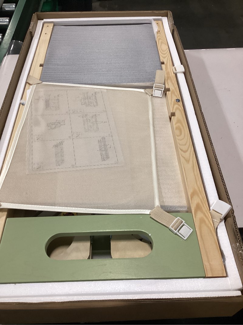 Condition photo showing As Is for 6 in 1 Toddler Tower with Removable Ladder, Foldable Wooden Kitchen Step Stool for Kids, Adjustable Children Helper Tower for Baby, Standing Tower with Safety Equipment and Black Board