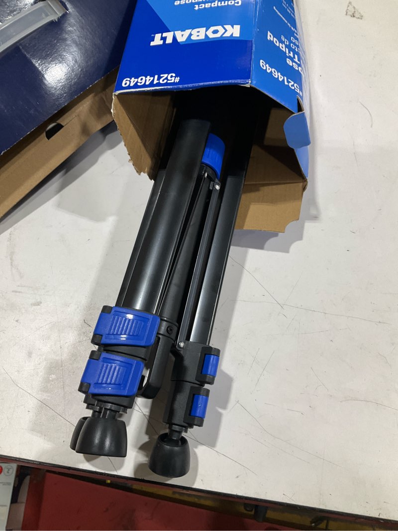 Condition photo showing As Is for kobalt aluminum telescoping tripod (for use with all laser colors)