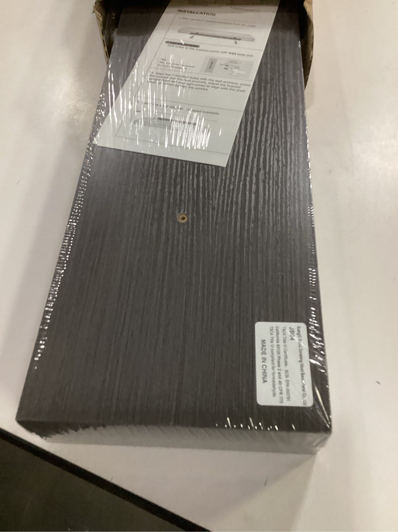 Condition photo showing Good Condition for BAYKA Floating Shelves Grey, 22.5 inches Rustic Wood Wall Mounted Shelves for Bathroom, Bedroom, Living Room, Kitchen, Hanging Shelf for Books/Storage/Decor (Gray,Set of 2) D. Grey - Industrial Edge Style 22.5inches