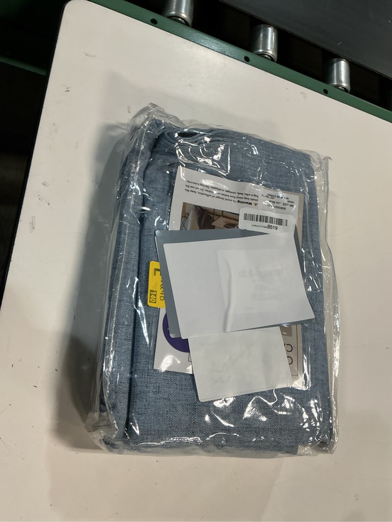 Condition photo showing New/Like New for miulee linen blackout curtains and drapes 100% room darkening thermal insulated grommet window panels with coating 2 pcs w 42 x l 84 inches stone blue stone blue 42"w x 84"l (pack of 2)