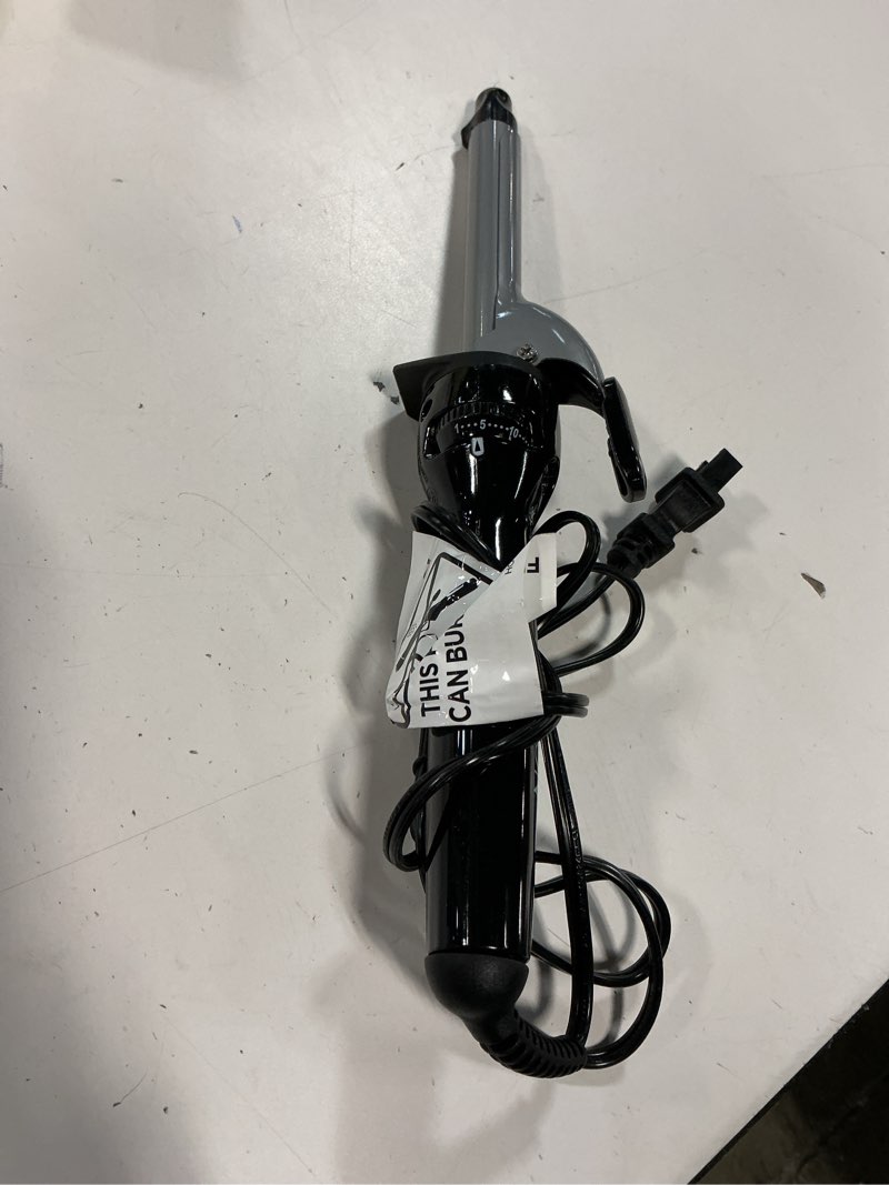 Condition photo showing As Is for revlon perfect heat 1/2" triple ceramic curling iron, black