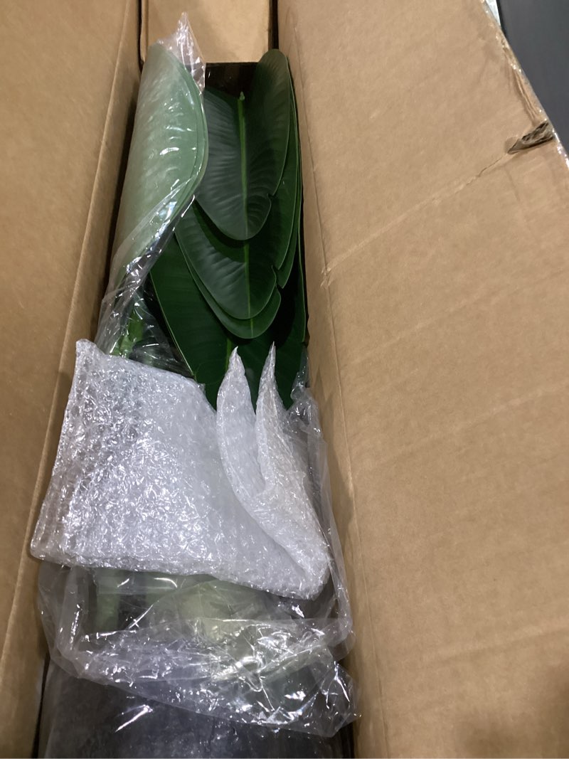 Condition photo showing Good Condition for (similar) bird of paradise 5 ft artificial plant outdoor faux topiary trees with planters, 5 feet fake floor plant potted for front porch home office living room green décor fall decorations 1 5ft