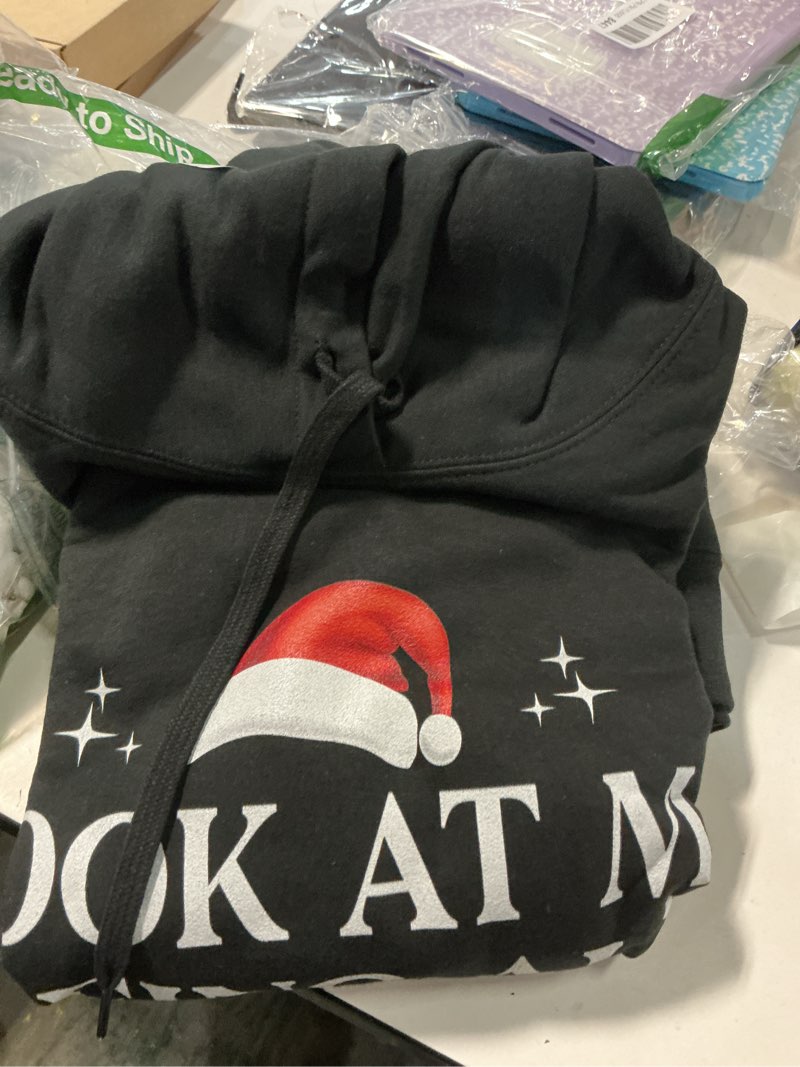 Condition photo showing New/Like New for Look At Me Being All Festive and Shits Funny Xmas/Christmas Pullover Hoodie