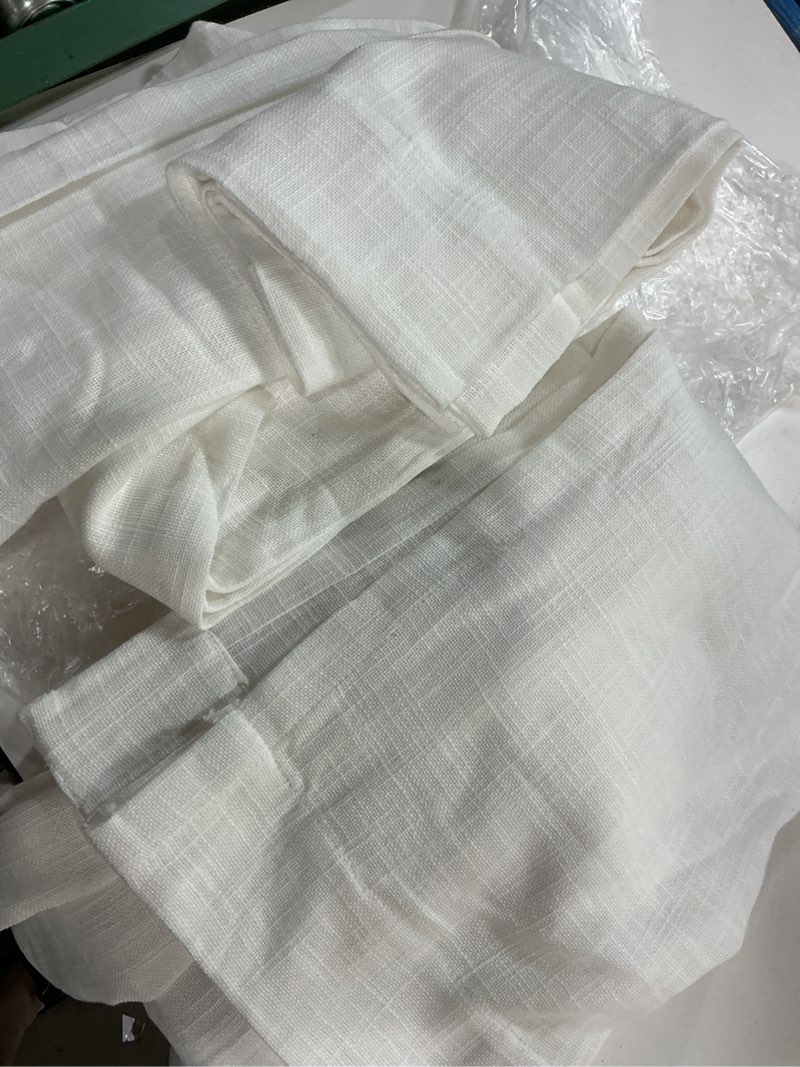 Condition photo showing Good Condition for quince, european  textured sheer curtain ,set of 2  /48x108inch /white