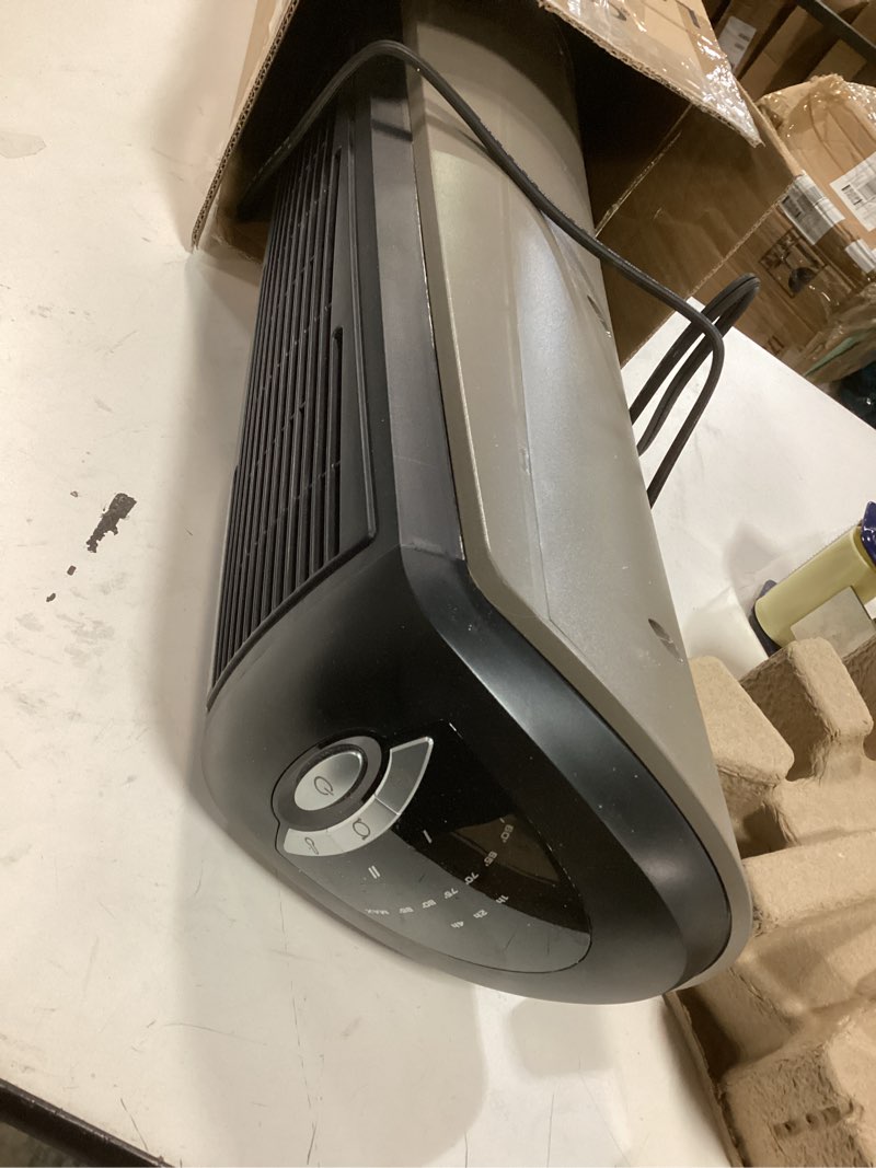 Condition photo showing As Is for Lasko - Portable Ceramic Tower Space Heater with Remote Control - Black/Silver