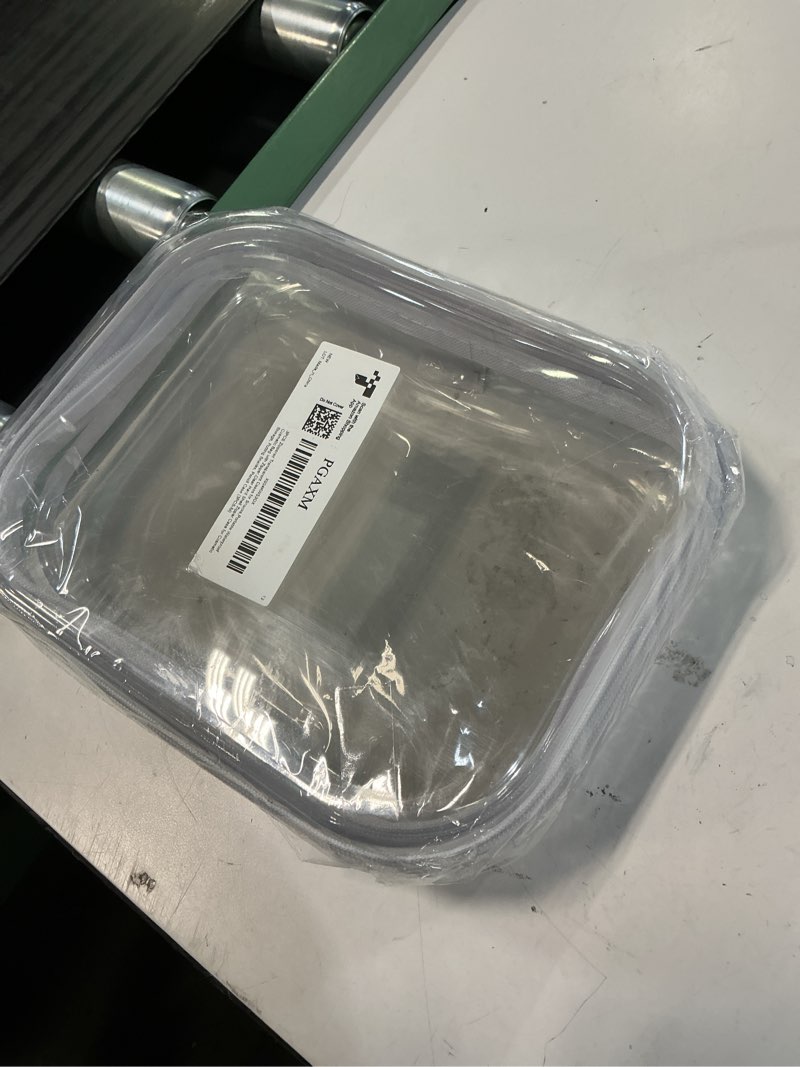 Condition photo showing Good Condition for 3pcs clear hard plastic zipper case, double zippers hard pouch, portable travel organizer bin clear makeup bag for toy storage, snack bag, cosmetics, pencil case, diaper bag, toiletry bag (3pcs-m)