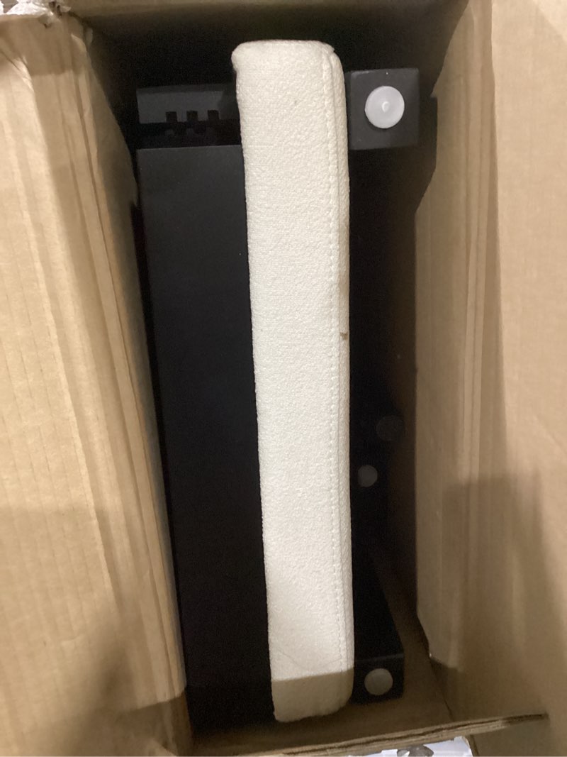 Condition photo showing Good Condition for Nathan James Bailey Boucle Upholstered Rattan Bar Stool, Counter Height Stool with Natural Rattan Woven Back For Kitchen Island, White/Black Oak Black/White Counter Height - 1