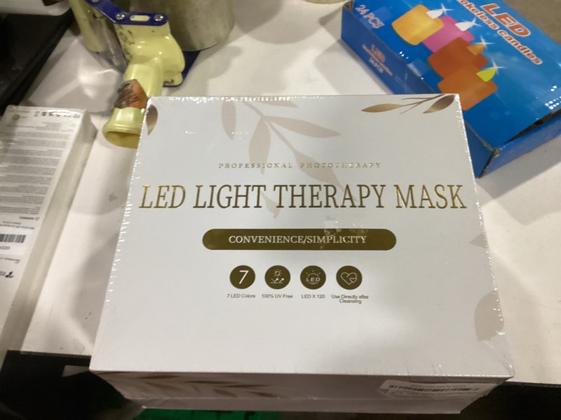 Condition photo showing New/Like New for Yahi Red Light Therapy Mask for Face, Cordless 7-in-1 Red Light Mask with 850nm NIR LED Face Mask Light Therapy for Anti-Acne & Anti-Aging, USB-C rechargeable for Use at Home Work Travel, White
