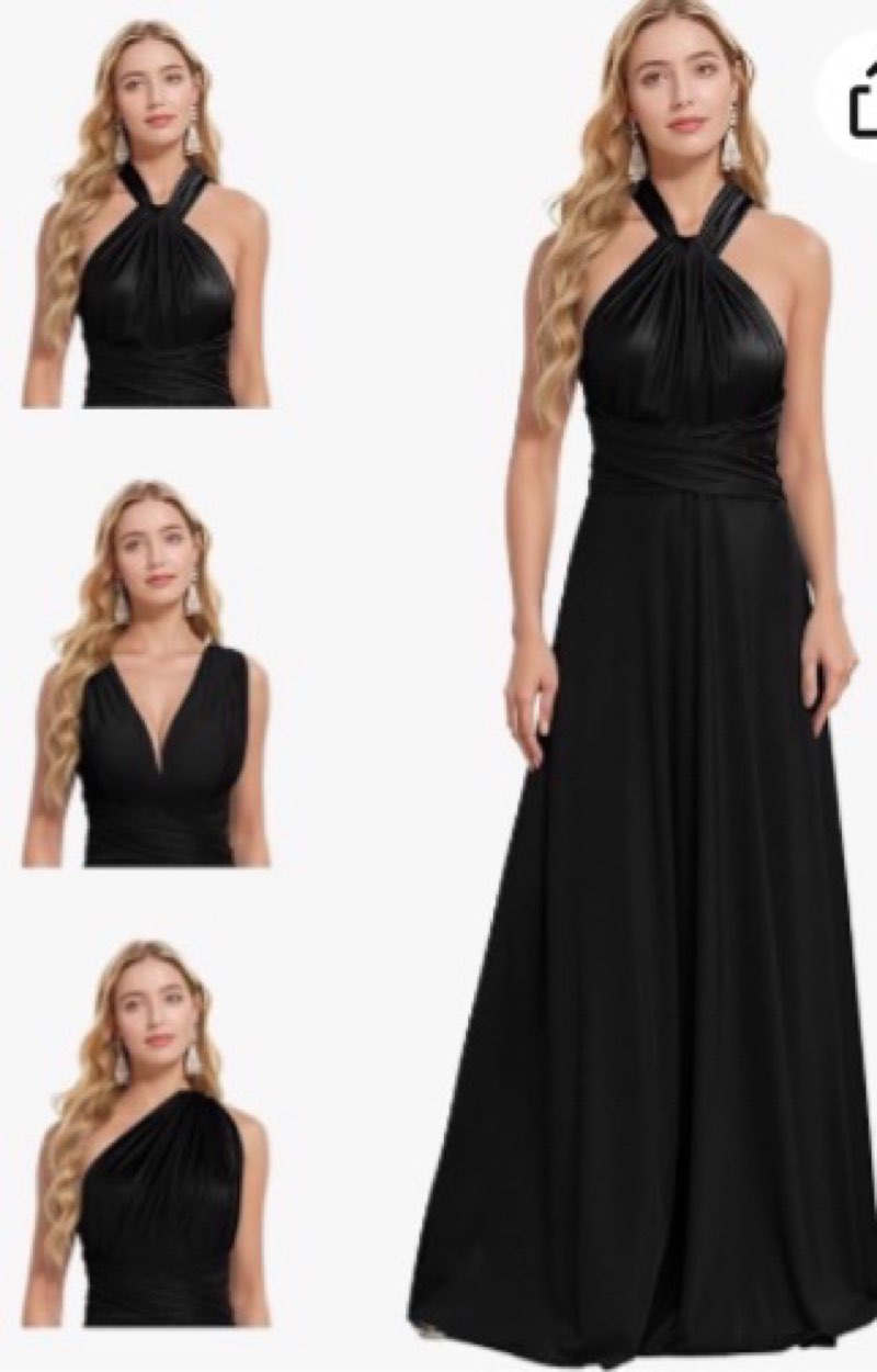 ProAid Convertible Infinity Bridesmaid Dresses - Multi-Way Long Bridesmaid Dress, Twist Wrap Dress f SMALL 