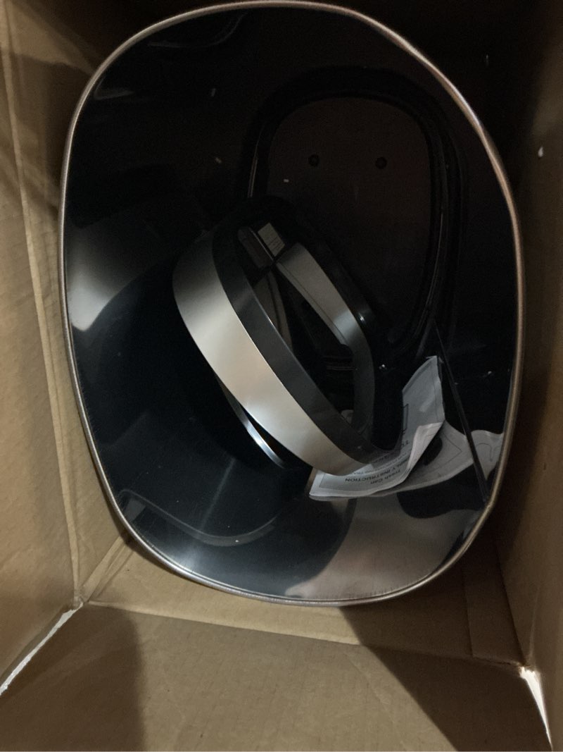 Condition photo showing Good Condition for bestoffice | 13 gallon trash can with lid | automatic touchless garbage can | odor control | modern oval design | easy to clean | stainless steel | fits any kitchen, bathroom, office or home stainless steel stainless steel