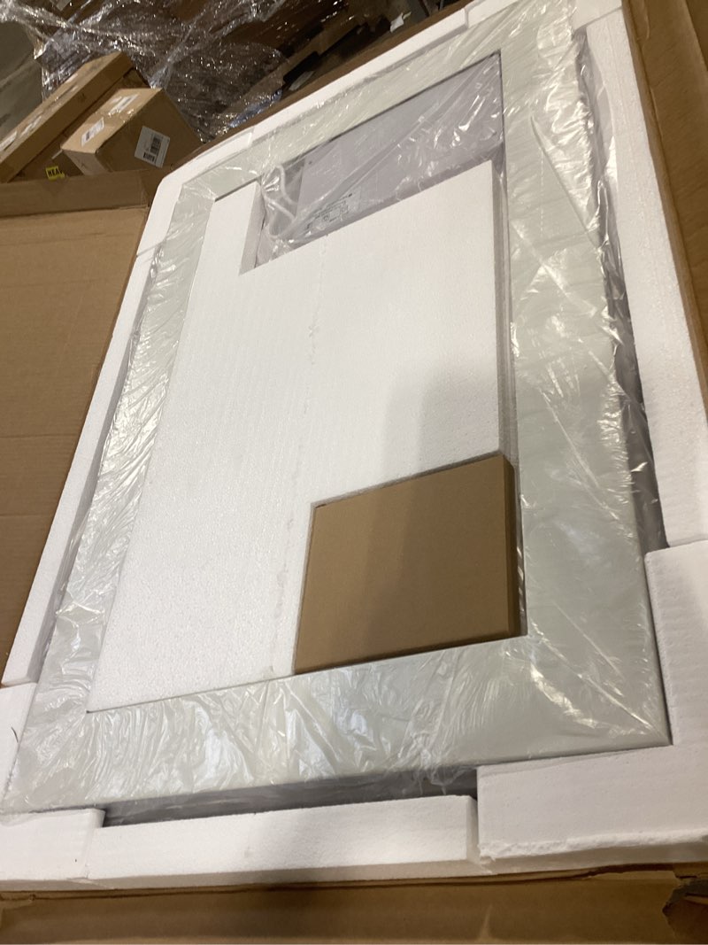 tetote 24 x 36 bathroom led mirror brushed black metal frame frontlit & backlit vanity mirror anti-f