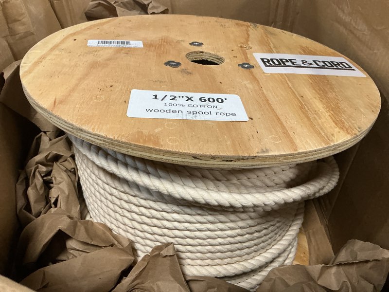 Condition photo showing Good Condition for rope & cord | pro-manila rope (unmanila) – 3 strand twisted tan cord – diameter: 1/2" | 600 feet 600 feet diameter: 1/2"