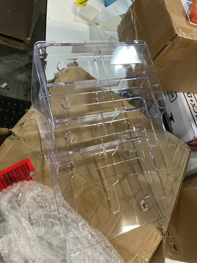 Condition photo showing New/Like New for maxgear acrylic brochure holder 8.5 x 11 inch, 4 tier clear literature organizer magazine stand display with removable divider for 4 x 9 inch brochures, pamphlet, wall mount or countertop, 2 pack