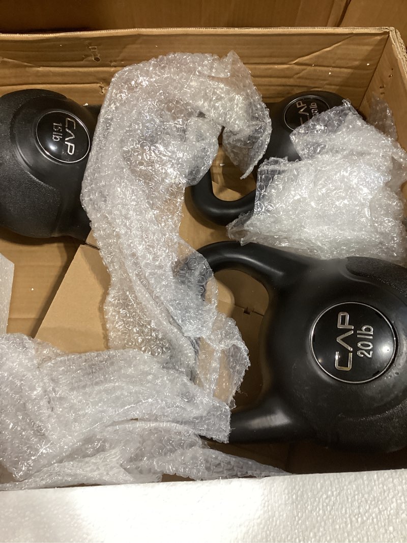 Condition photo showing Good Condition for Fitvids Kettlebell Sets Piece Strength Training KettleBells Weight Set 45LB Set of 3: 10/15/20LB
