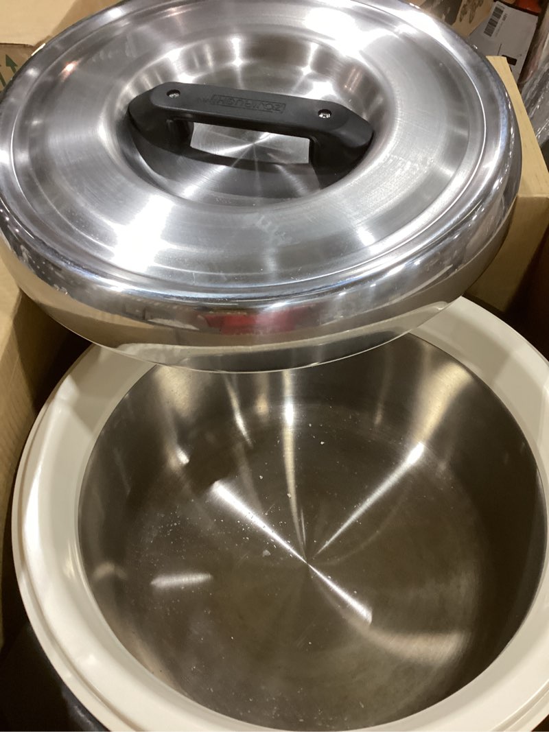 Condition photo showing As Is for zojirushi rds-400 4-liter thermal rice warmer, stainless steel 4-liter stainless steel