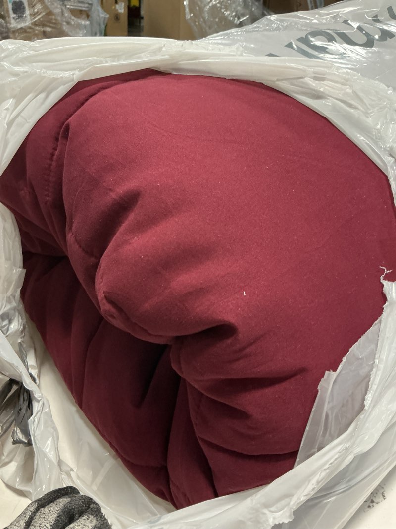 Condition photo showing As Is for COHOME Quilted Queen Size Comforter - All-Season Down Alternative Duvet Insert - Luxury Hotel Winter Warm Burgundy Comforter with Anti-Clump Tech & 8 Tabs -Reversible?88"x88"? Burgundy Queen Comforter