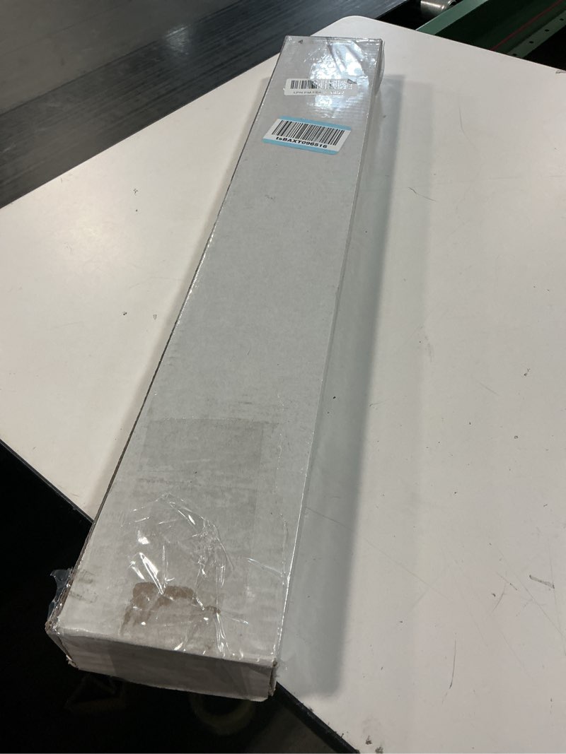 Condition photo showing New/Like New for No Tools No Drill Cordless Mini Blinds, 100% Privacy L - Shaped Blades 1" Vinyl Blinds for Indoor Windows, for Window Size 25" W × 64" H - Grey Actual Received Dimensions 24 5/8" W× 64" H Grey 25" W × 64" H