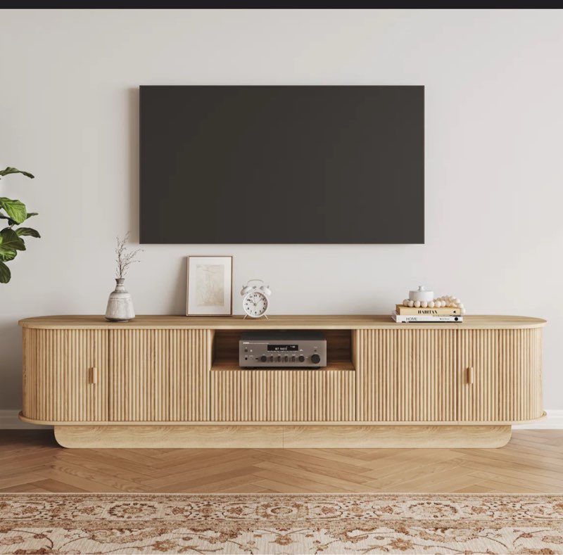 86.6" Curved Tv Stand
