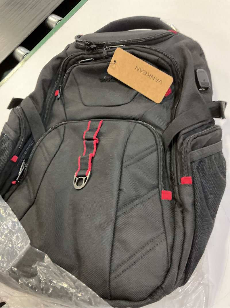 Condition photo showing Good Condition for VANKEAN 17.3'' Travel Laptop Backpack TSA Friendly, Water Resistant Anti Theft Extra Large College Backpacks with RFID Pockets, USB Port for Men Women Business Work Bag, Black
