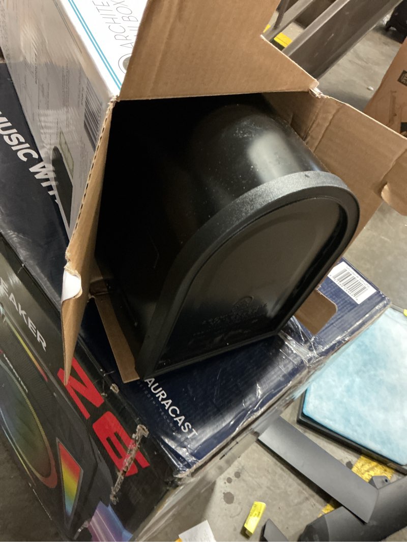 Condition photo showing As Is for architectural mailboxes standard (401-999-cu in) metal black post mount mailbox